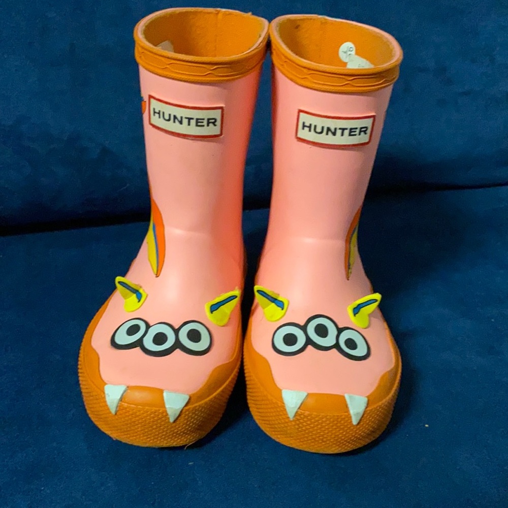 Hunter “monster” toddler pink yellow teal rain